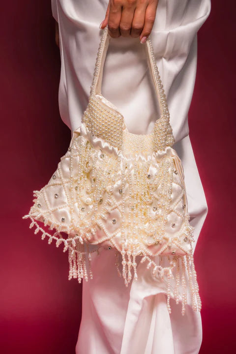 Pearl Tassel Clutch