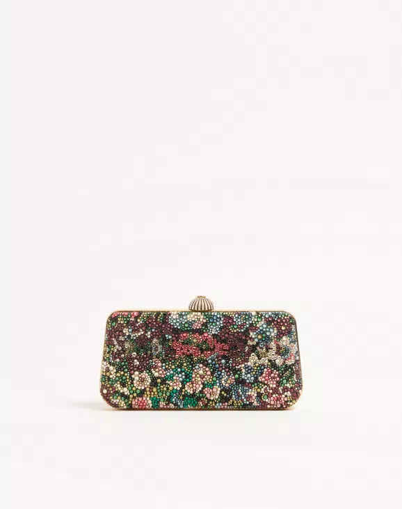 Crystal hard-shell chain shoulder bag