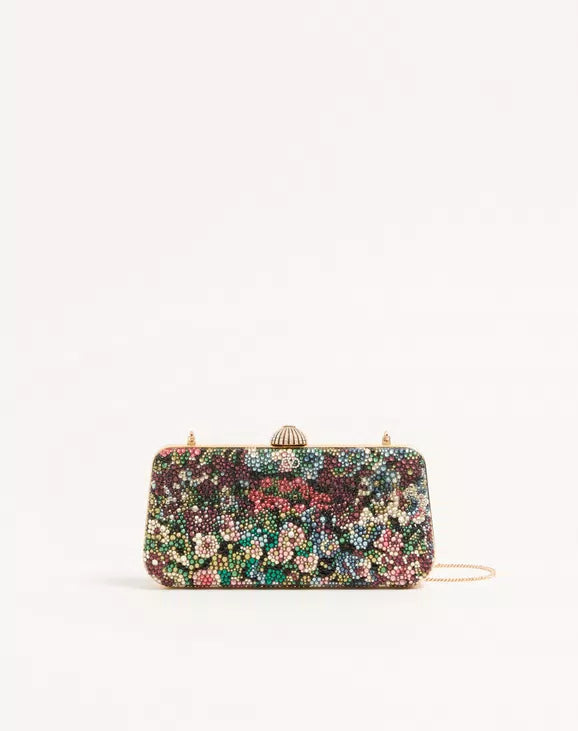 Crystal hard-shell chain shoulder bag