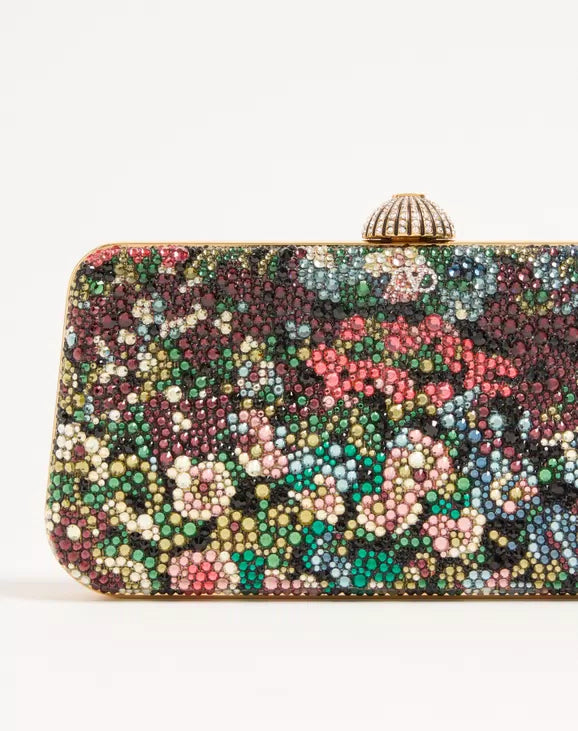 Crystal hard-shell chain shoulder bag