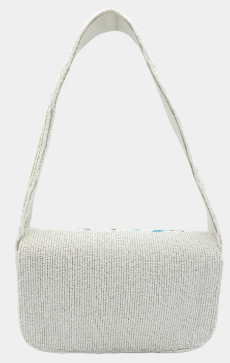 Floral Beaded Shoulder Bag