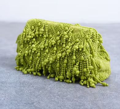 Green beaded clutch