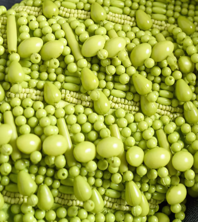 Green beaded clutch