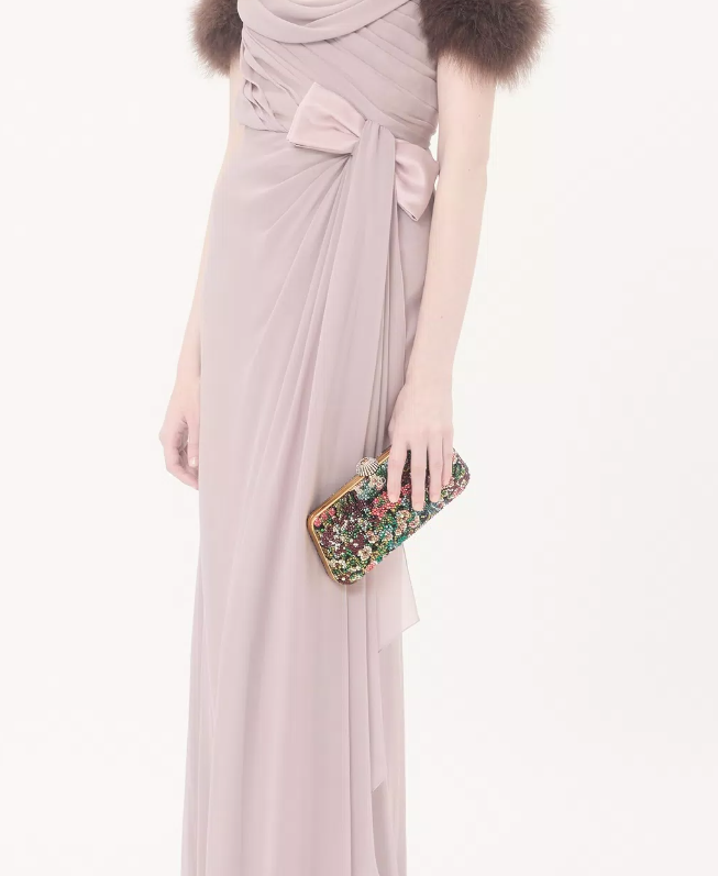 Crystal hard-shell chain shoulder bag